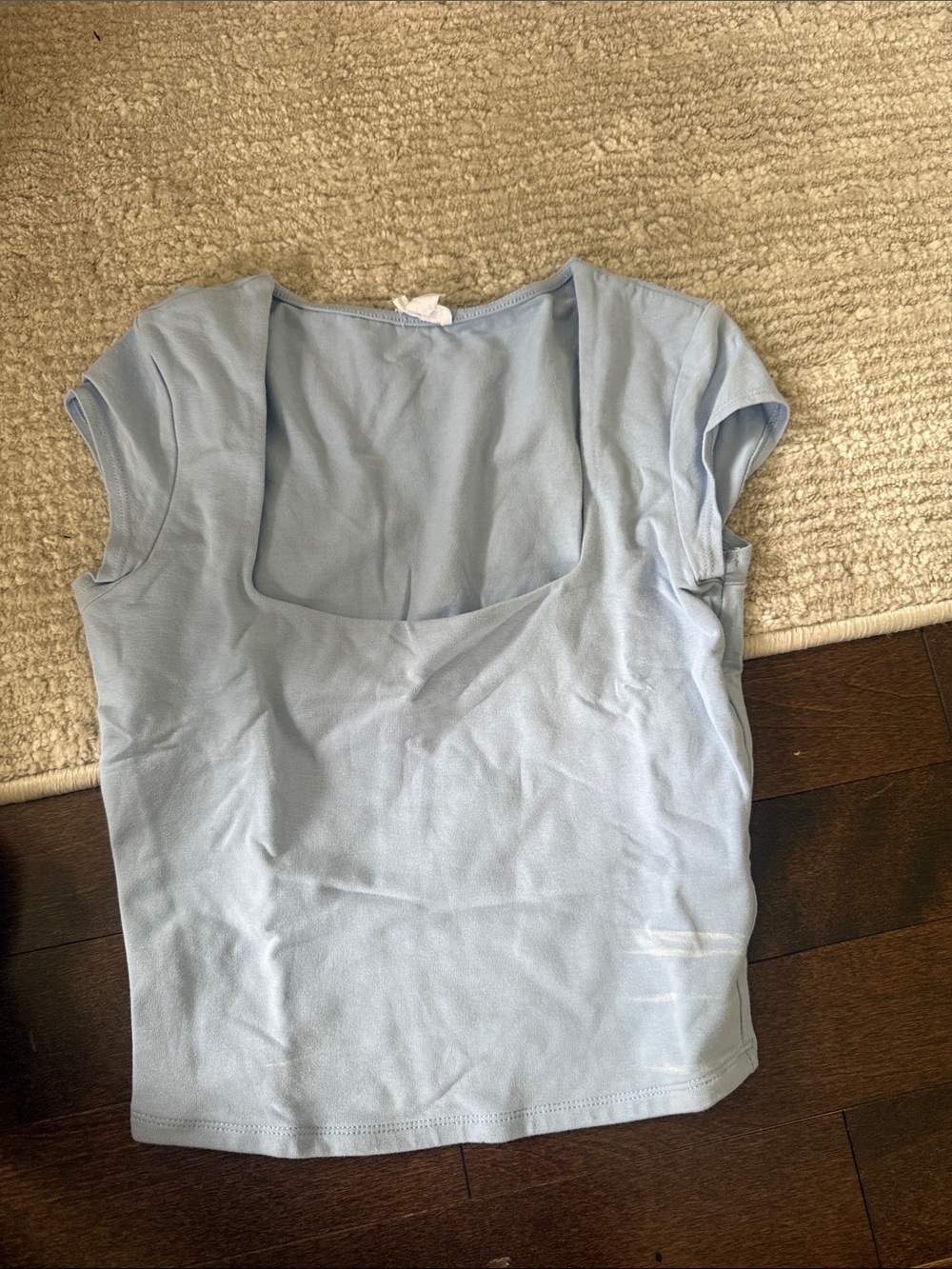 Garage Pale Blue Scoop Neck Crop Top